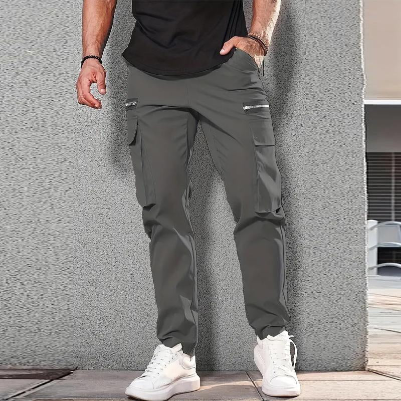 Men's Casual Solid Color Multi-Pocket Cargo Pants 65516134Y