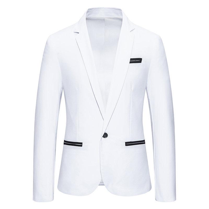 Men's Colorblock Slim Fit Lapel Single Button Blazer 11088297Y