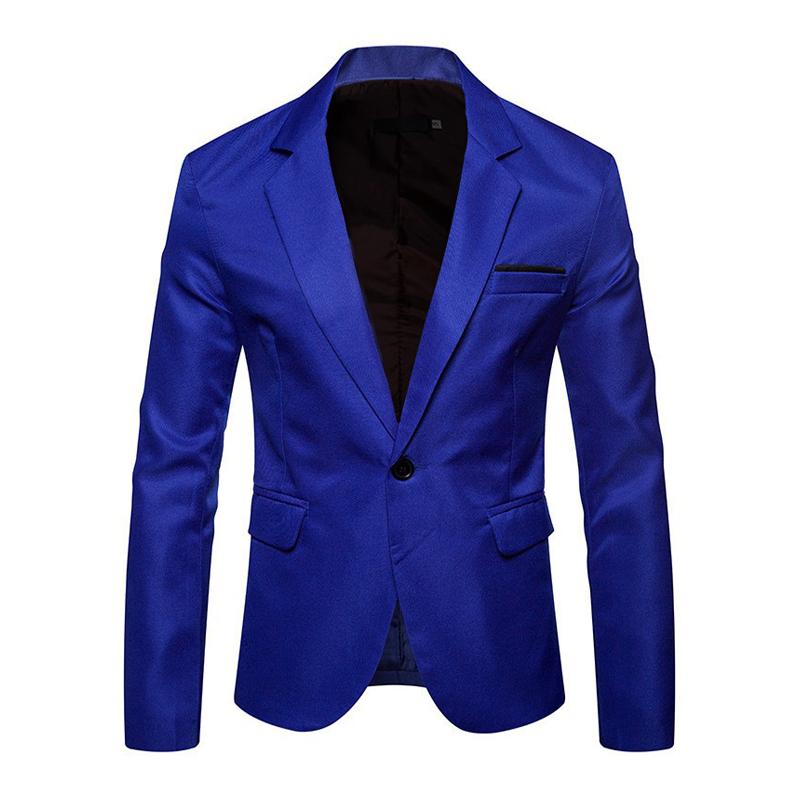 Men's Solid Color Multi-Pocket Blazer 63628898X