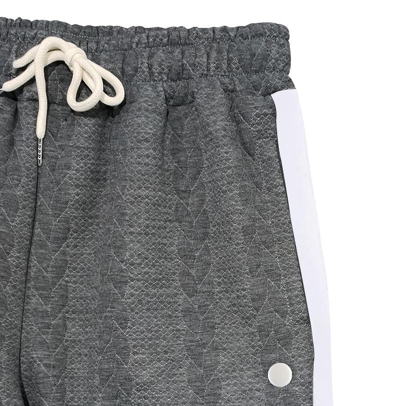 Men's Colorblock Jacquard Button Casual Pants