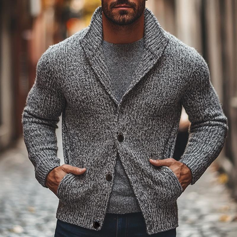 Men's Vintage Casual Jacquard Button Knitted Sweater Cardigan