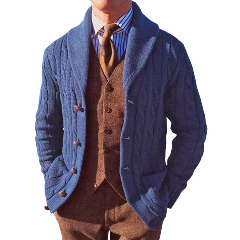 Men's Lapel Cardigan Jacket Sweater 58401787X