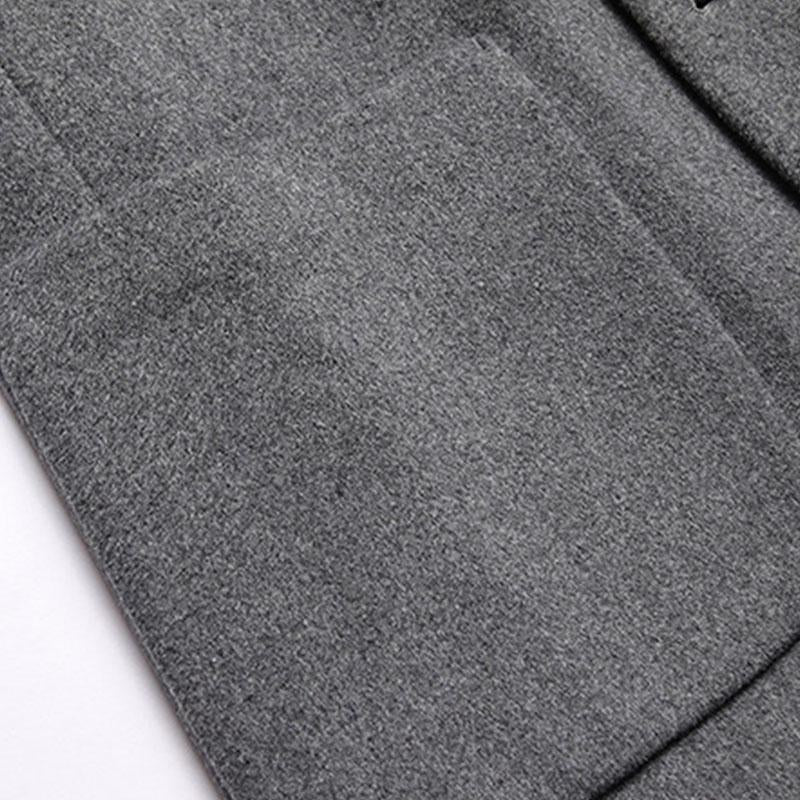 Men's Vintage Thick Wool Blended Lapel Single-Breasted Slim Fit Blazer 89500499M