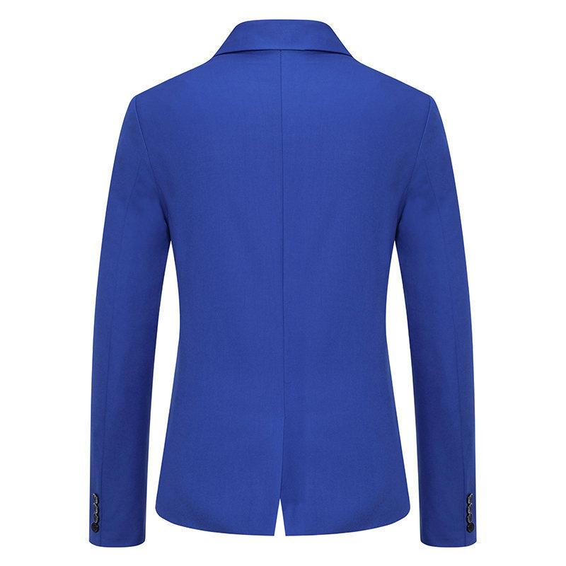 Men's Colorblock Slim Fit Lapel Single Button Blazer 11088297Y