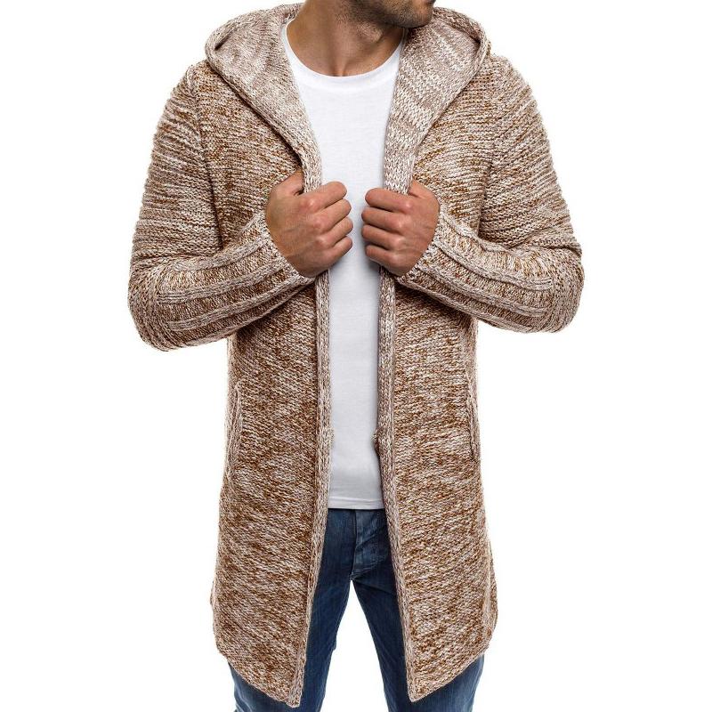 Men's Hooded Mid-length Knitted Cardigan Jacket 91...