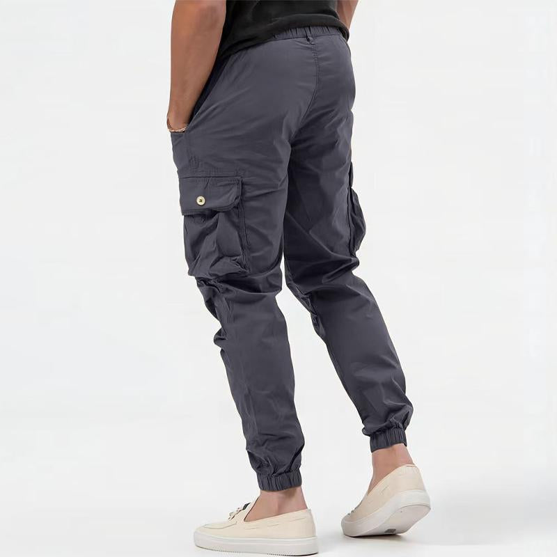 Men's Solid Color Three-Dimensional Pocket Cargo Pants 10815009Y