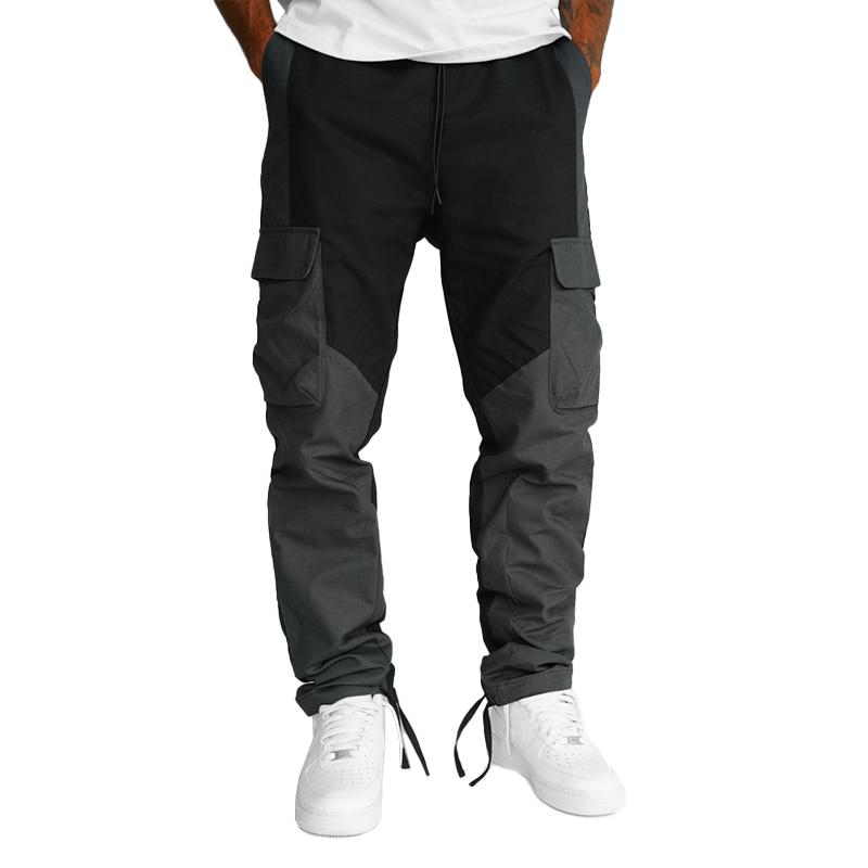 Men's Color Block Multi-pocket Straight Cargo Pant...