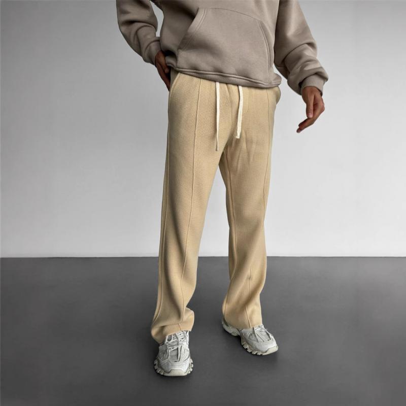 Men's Fashion Solid Loose Elastic Waist Casual Pants