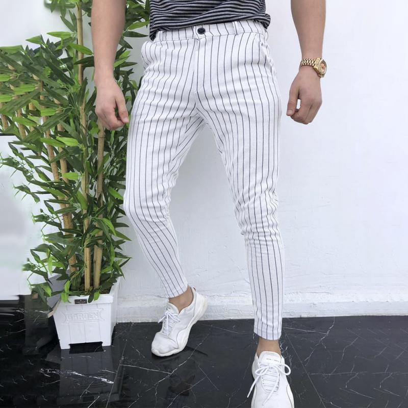 Men's Fashion Striped Slim Casual Pants 20342652Z