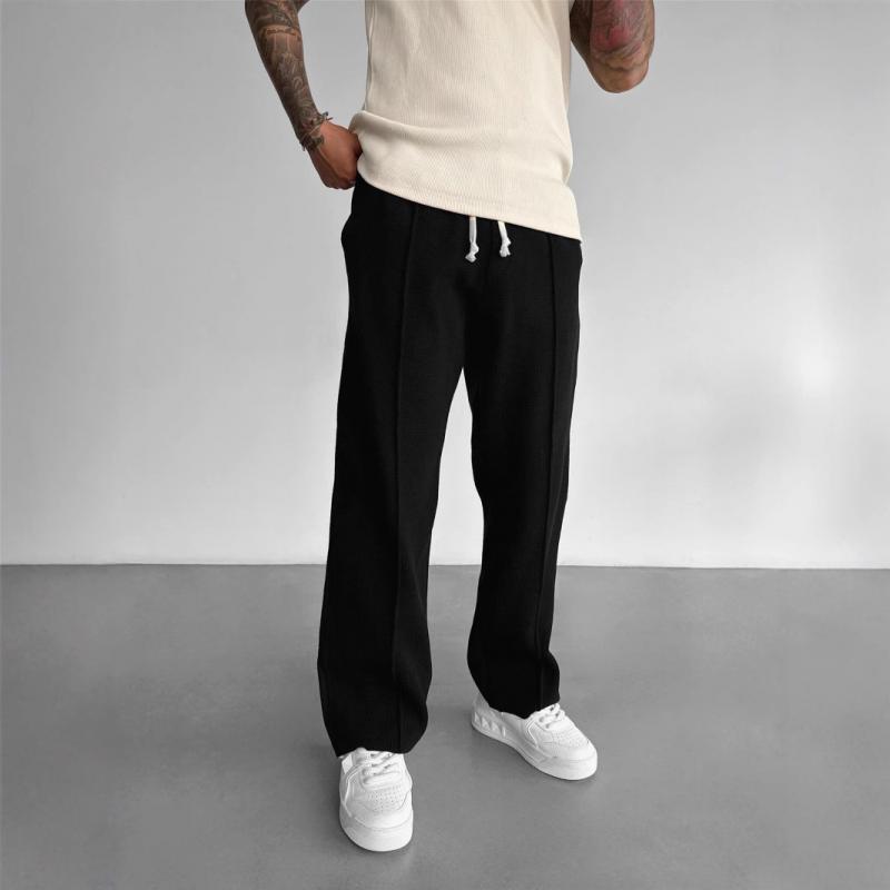 Men's Fashion Solid Loose Elastic Waist Casual Pants