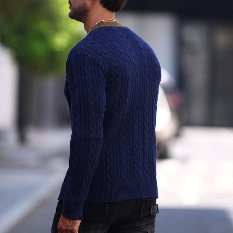 Men's Casual Colorblock Single Breasted Cardigan