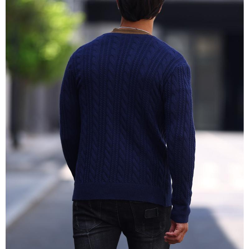 Men's Casual Colorblock Single Breasted Cardigan