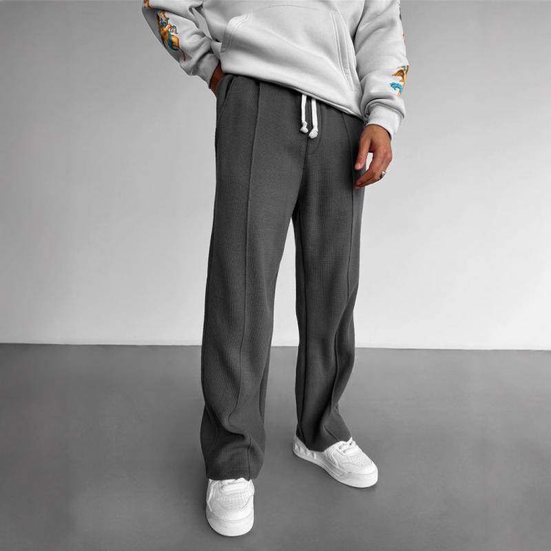 Men's Fashion Solid Loose Elastic Waist Casual Pants