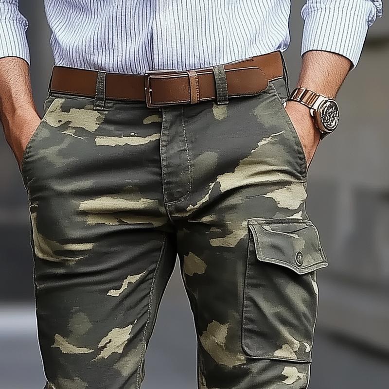 Men's Camouflage Multi-pocket Cotton Slim Cargo Pants