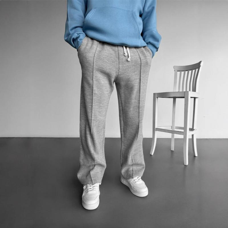 Men's Fashion Solid Loose Elastic Waist Casual Pants